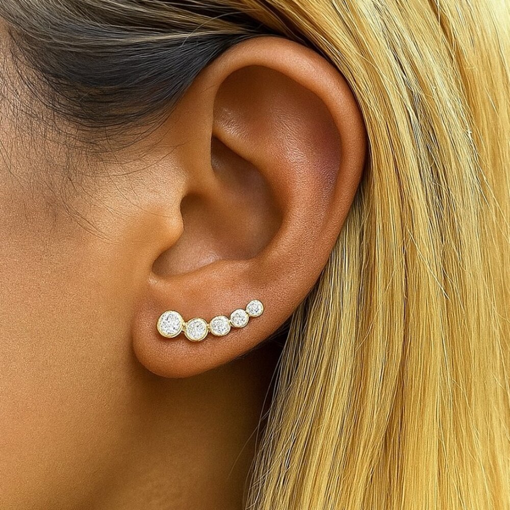 "Kallie" Lab Cascade Earrings - Picture 1 of 3